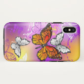 Monovlinders op paarse achtergrond Case-Mate iPhone case (Achterkant (horizontaal))