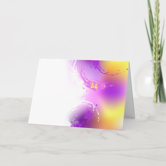 Monovlinders op Paarse Achtergrond Feestdagen Kaart (Achterkant)