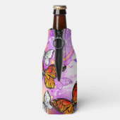 Monovlinders op Paarse Achtergrond Flesjeskoeler (Fles Achterkant)