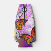 Monovlinders op Paarse Achtergrond Flesjeskoeler (Achterkant)