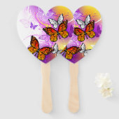 Monovlinders op Paarse Achtergrond Handwaaier (Voorkant en achterkant)