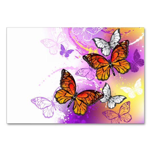 Monovlinders op Paarse Achtergrond Kaart (Voorkant)