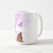 Monovlinders op paarse achtergrond koffiemok (Voorkant rechts)