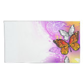 Monovlinders op paarse achtergrond kussensloop (Achterkant-Rechts)