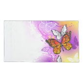 Monovlinders op paarse achtergrond kussensloop (Achterkant-Links)