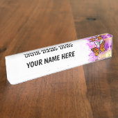 Monovlinders op Paarse Achtergrond Naambordje (Zijkant)