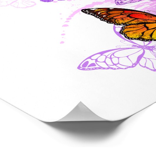 Monovlinders op Paarse Achtergrond Poster (Hoek)