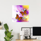 Monovlinders op Paarse Achtergrond Poster (Thuiskantoor)