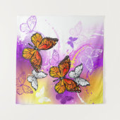 Monovlinders op Paarse Achtergrond Wandkleed (Voorkant (horizontaal))