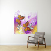 Monovlinders op Paarse Achtergrond Wandkleed (In Situ (horizontaal))