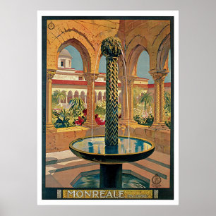 Monreale Italië Vintage Travel Poster