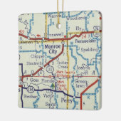 Monroe City MO kaart Keramisch Ornament (Links)