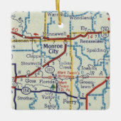 Monroe City MO kaart Keramisch Ornament (Voorkant)