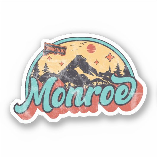 Monroe, Connecticut Sticker (Voorkant)