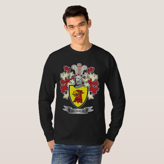 Monroe Family Crest Coat of Arms T-shirt (Voorkant volledig)