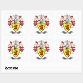 Monroe Family Crest Coat. Vierkante Sticker (Vel)