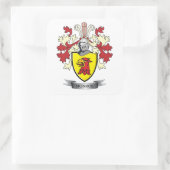 Monroe Family Crest Coat. Vierkante Sticker (Tas)