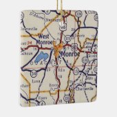 Monroe LA Map Keramisch Ornament (Rechts)