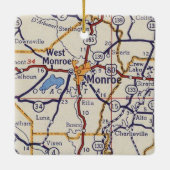 Monroe LA  Map Keramisch Ornament (Achterkant)