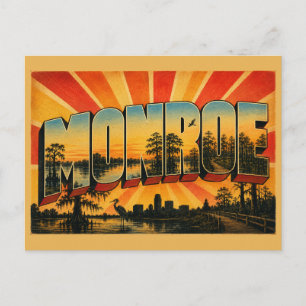 Monroe Louisiana Ouachita Rivier Cipressen Moeras Briefkaart