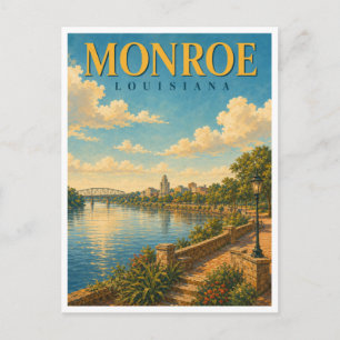 Monroe Louisiana Ouachita Rivier GeoSaga Briefkaart