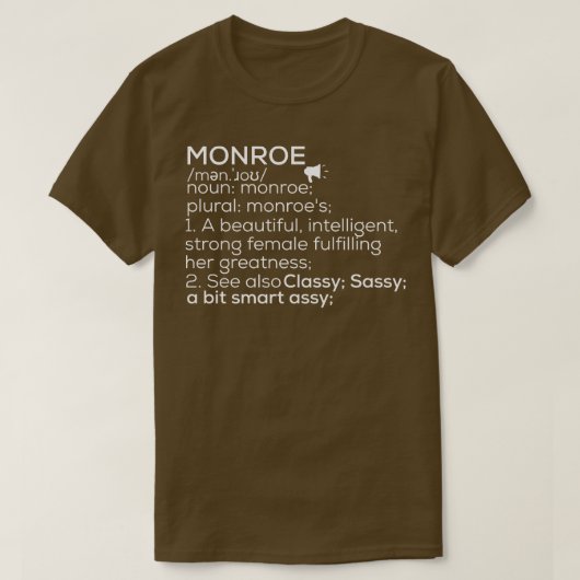Monroe Naam Monroe Definitie Monroe Vrouw Naam M T-shirt (Design voorkant)