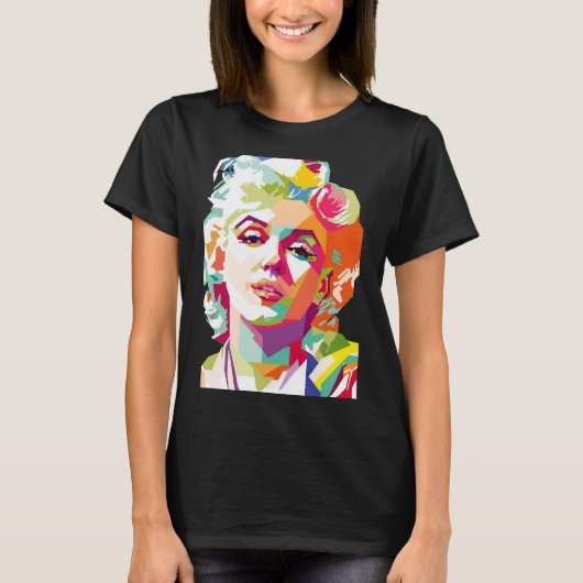 Monroe Pop Kunstkleurige T-shirt afdrukken (Voorkant)