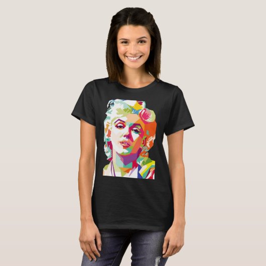 Monroe Pop Kunstkleurige T-shirt afdrukken (Voorkant volledig)