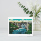 Monroe Street Bridge en Herfsten op Spokane River Briefkaart (Staand voorkant)
