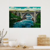 Monroe Street Bridge en Herfsten op Spokane River Poster (Keuken)