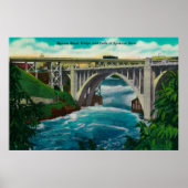 Monroe Street Bridge en Herfsten op Spokane River Poster (Voorkant)