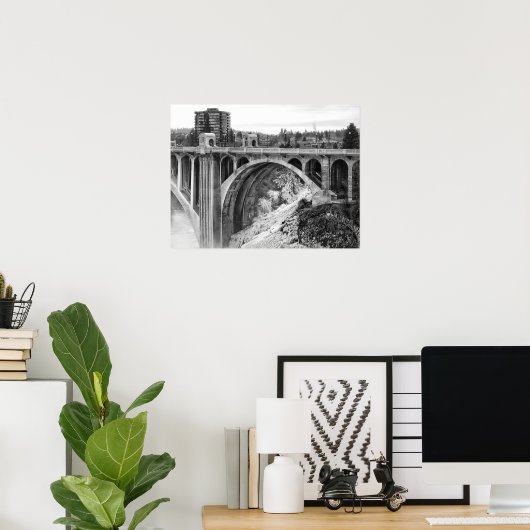 Monroe Street Bridge - Spokane Washington Poster (Thuiskantoor)