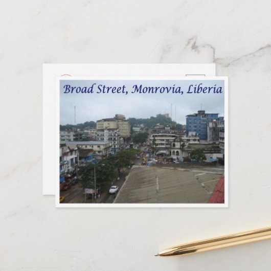 Monrovia - Liberia - Broad Street - Briefkaart (Voorkant / Achterkant in situ)