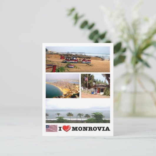 Monrovia - Liberia - I Love - Briefkaart (Staand voorkant)