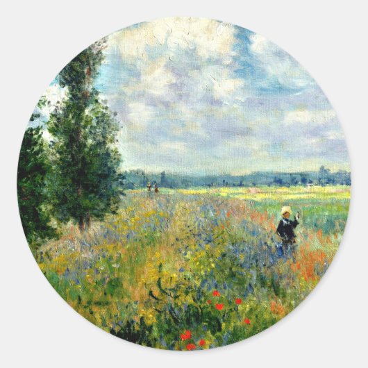 Monry - Poppy Field in Argenteuil Ronde Sticker (Voorkant)