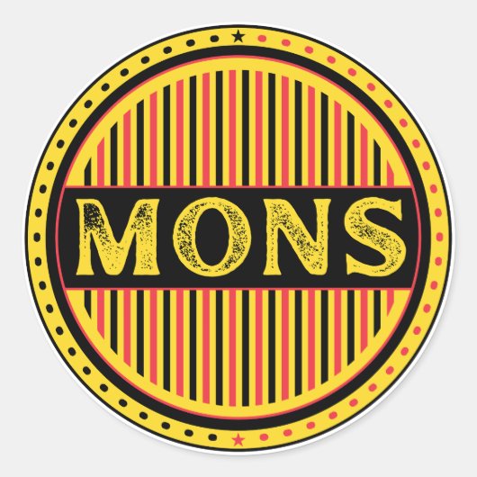 Mons City Pride Emblem – Belgian Identity Ronde Sticker (Voorkant)