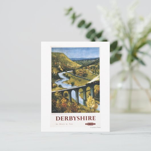Monsal Dale, Train and Viaduct British Rail Briefkaart (Staand voorkant)