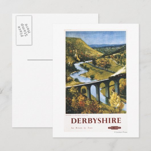 Monsal Dale, Train and Viaduct British Rail Briefkaart (Voorkant / Achterkant)