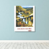 Monsal Dale, Train and Viaduct British Rail Canvas Afdruk (Insitu (Houten vloer))