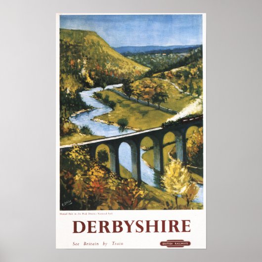 Monsal Dale, Train and Viaduct British Rail Poster (Voorkant)