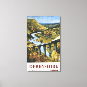 Monsal Dale, Train en Viaduct British Rail Canvas Afdruk
