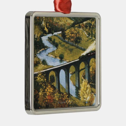 Monsal Dale, Train en Viaduct British Rail Metalen Ornament (Rechts)