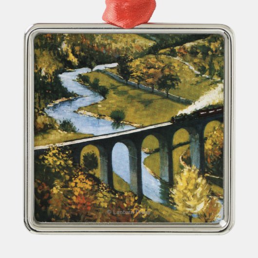 Monsal Dale, Train en Viaduct British Rail Metalen Ornament (Voorkant)
