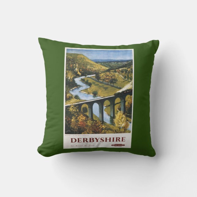 Monsal Dale, Trein en Viaduct British Rail Kussen (Voorkant)