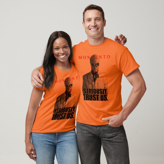 Monsanto: Vertrouw ons op donker shirt (Unisex)