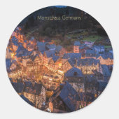Monschau, Duitsland - feestseizoen, Ronde Sticker (Voorkant)