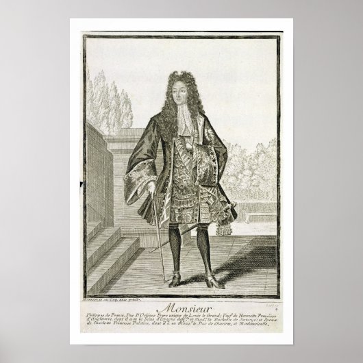 "Monsieur", anders Philip Duc d'Orleans van Frankr Poster (Voorkant)