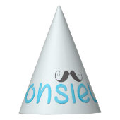 MONSIEUR Fun French Quote & Mustache - Blue - Feesthoedjes (Voorkant)