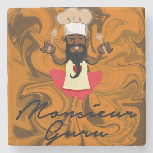 Monsieur Guru Stenen Onderzetter (Voorkant)