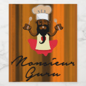 Monsieur Guru Wijn Etiket (Enkel label)